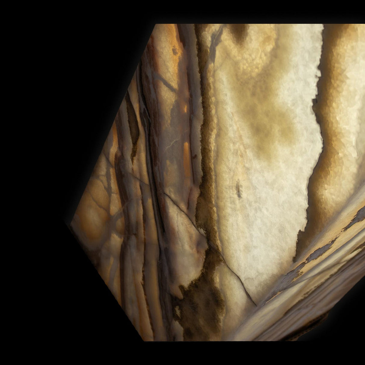 Luminaire piédestal carré Onyx du désert