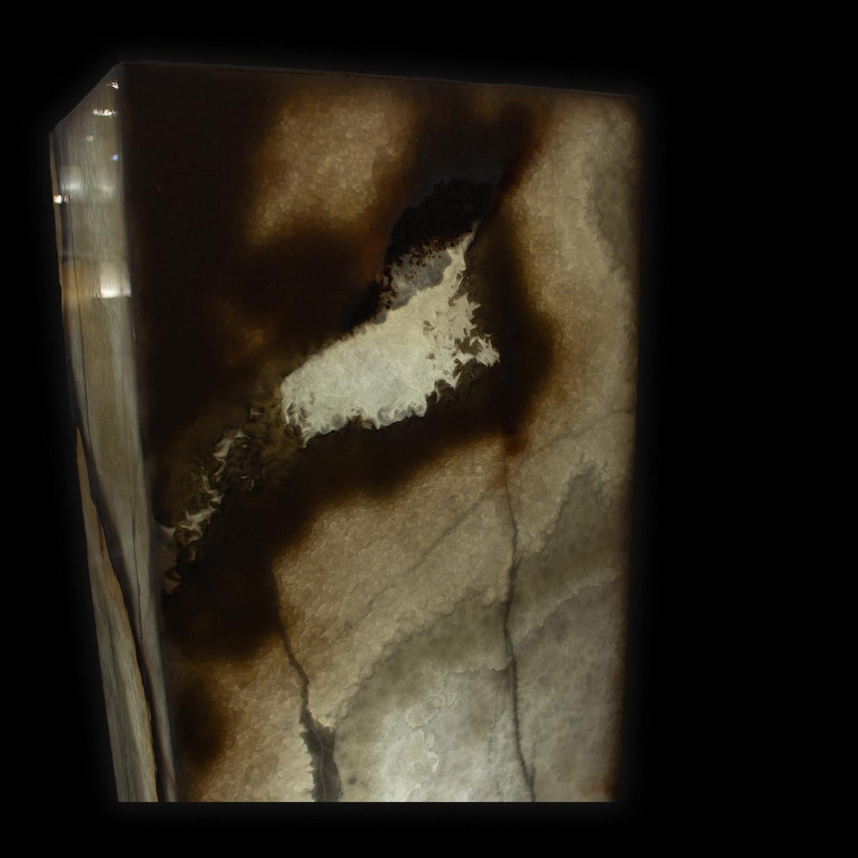 Luminaire piédestal carré Onyx du désert