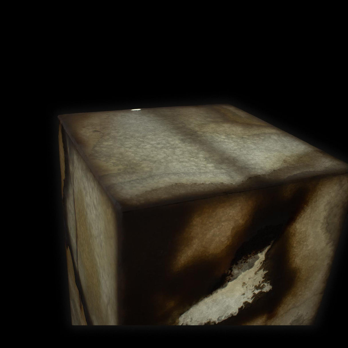Luminaire piédestal carré Onyx du désert