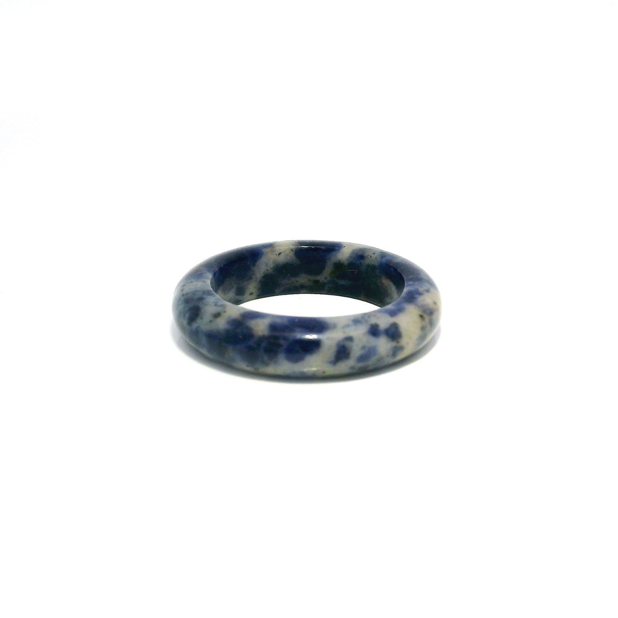 Sodalite Gemstone Ring - Solid Stone Carving