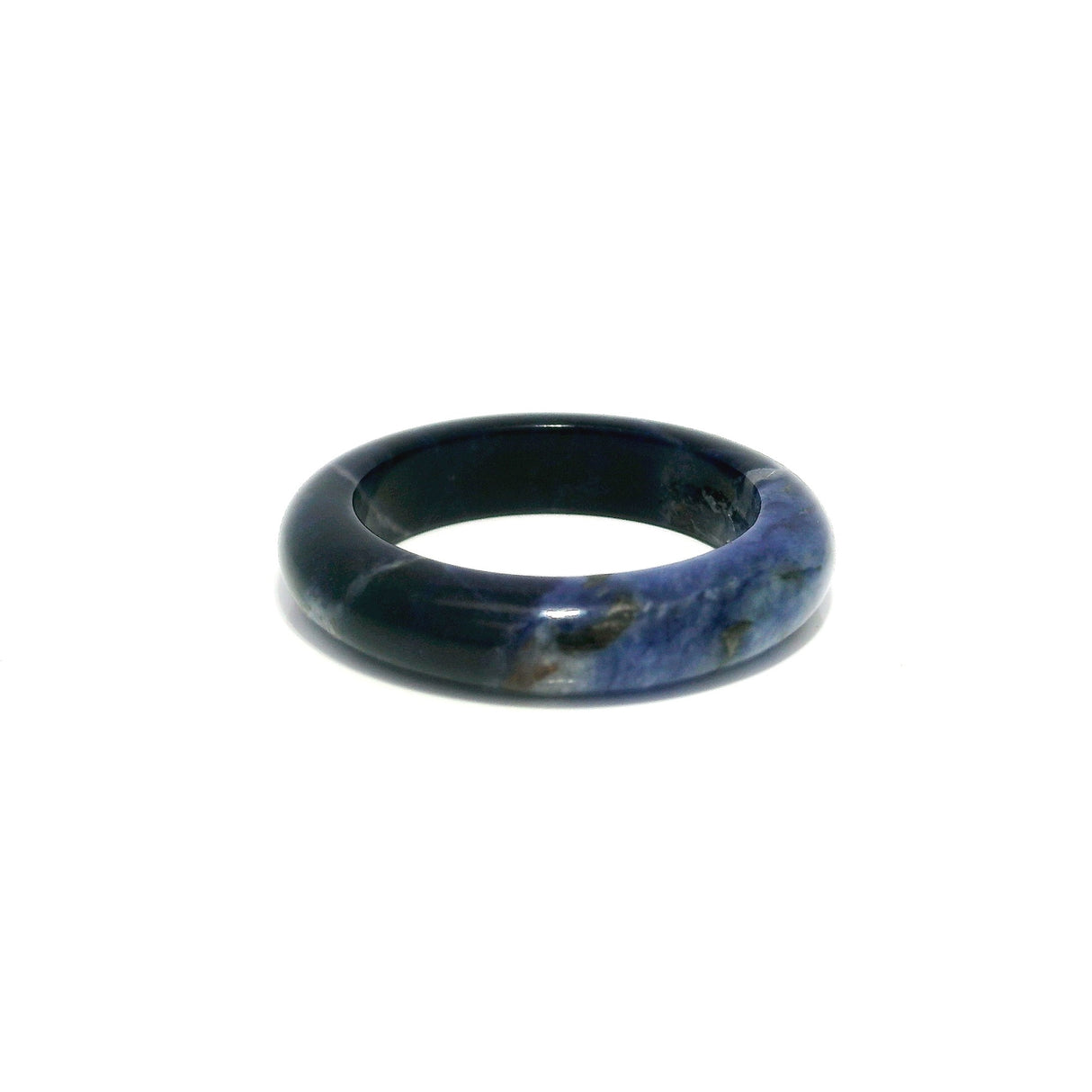 Sodalite Gemstone Ring - Solid Stone Carving