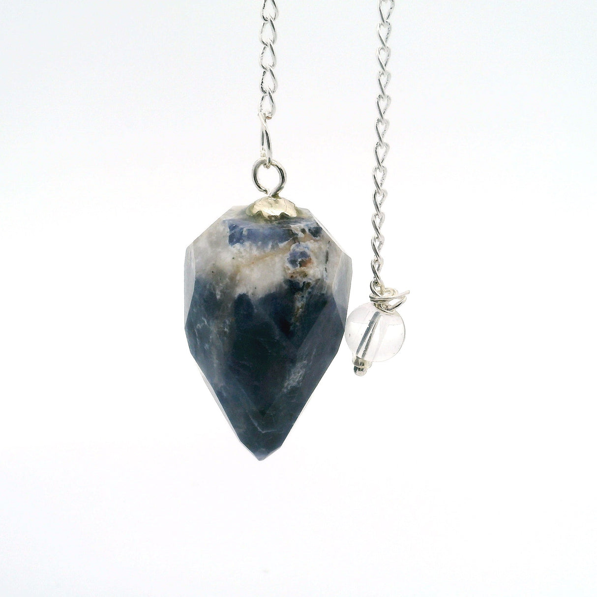 Sodalite Faceted Droplet Gemstone Pendulum