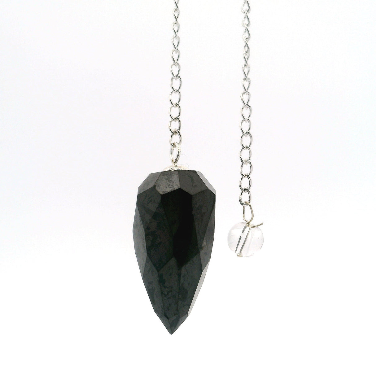 Shungite Faceted Droplet Gemstone Pendulum