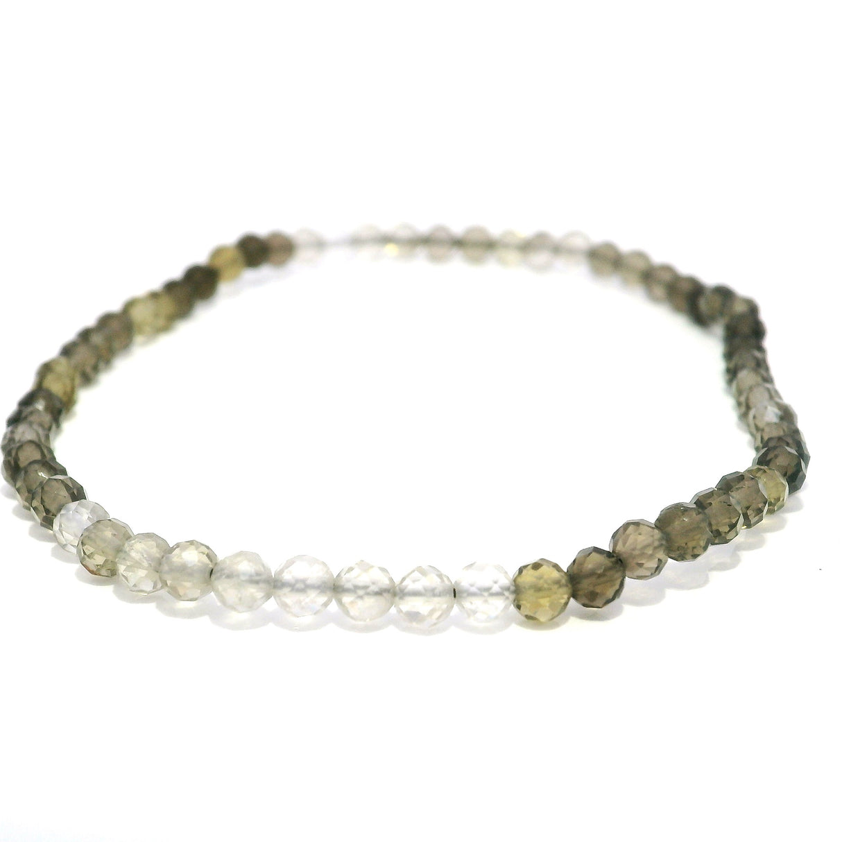 Faceted Smoky Quartz (Hombre) Beaded Bracelet - 3mm