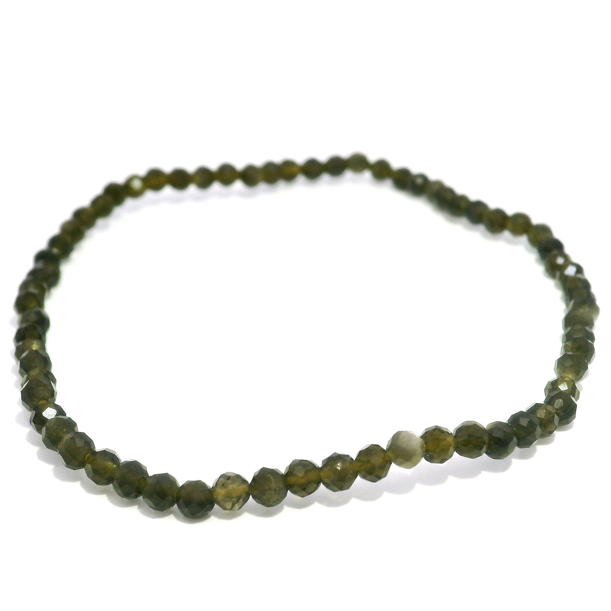 Faceted Smoky Quartz Beaded Bracelet - 3mm