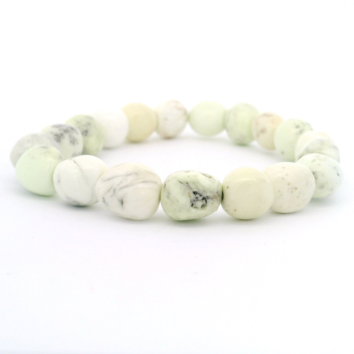 Serpentine Lime Tumbled Beaded Bracelet - 8 x 12mm