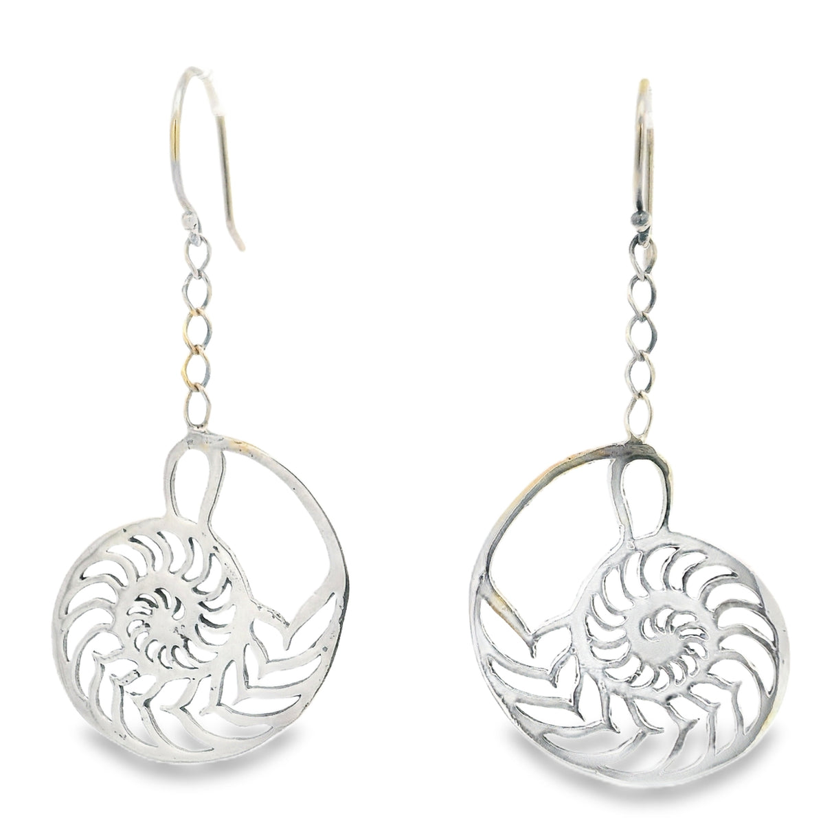 Boucles d'oreilles ammonite en argent sterling