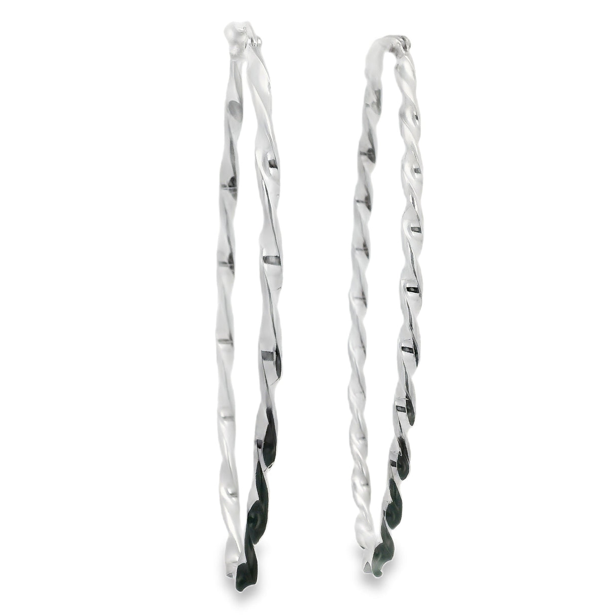 Sterling Silver Hoop Earrings - Twisted Wire