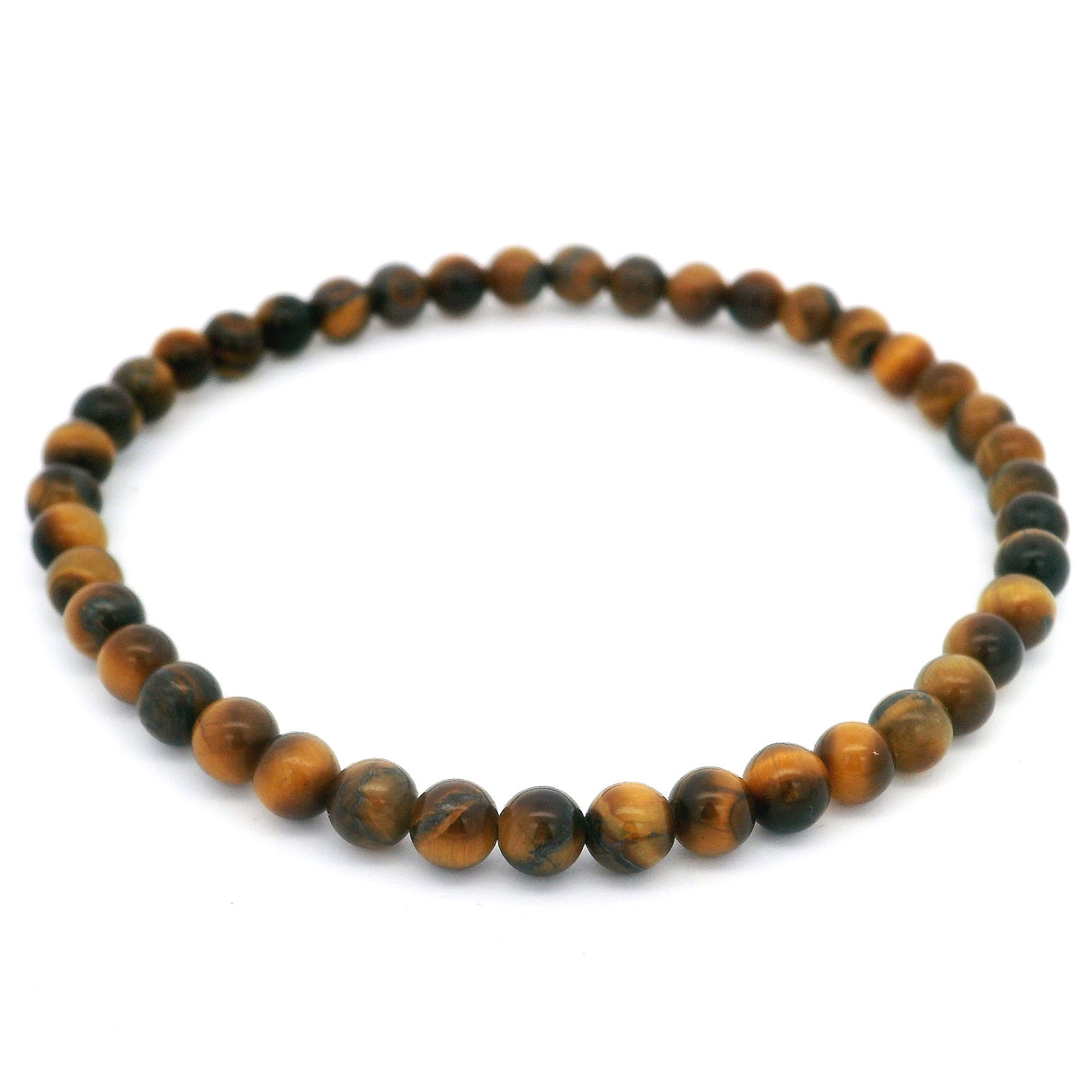 Yellow Tigers Eye Beaded Bracelet - 4.5mm Round
