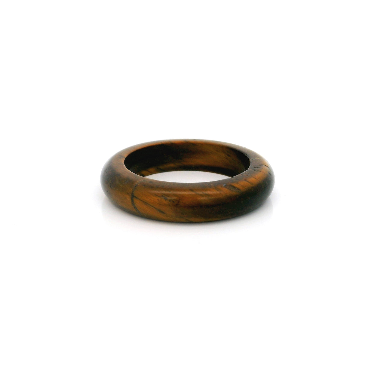 Tiger Eye Gemstone Ring - Solid Stone Carving