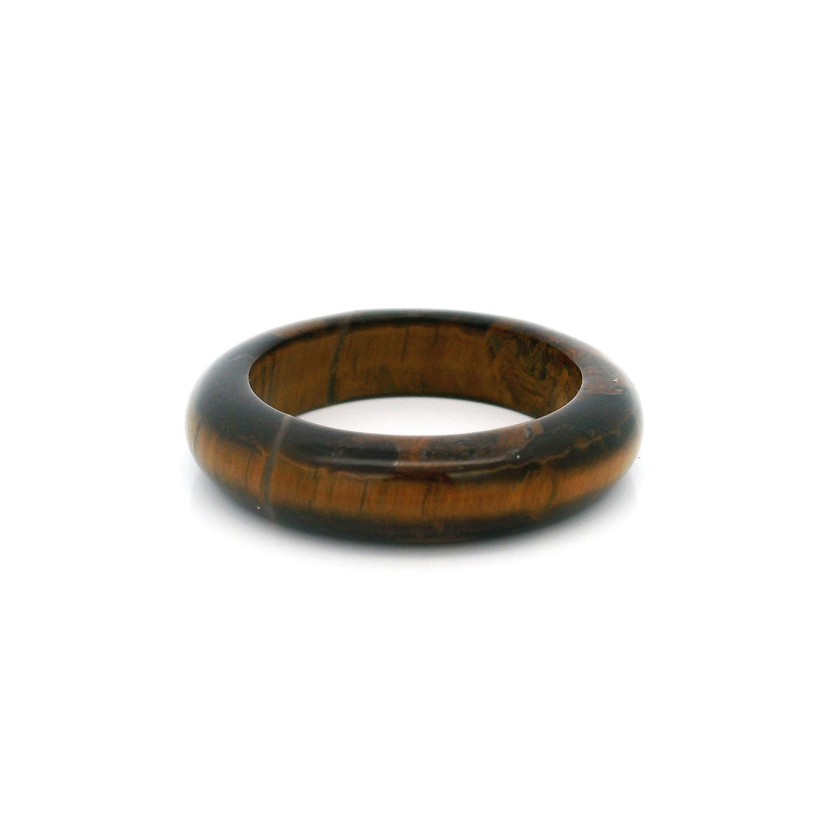 Tiger Eye Gemstone Ring - Solid Stone Carving