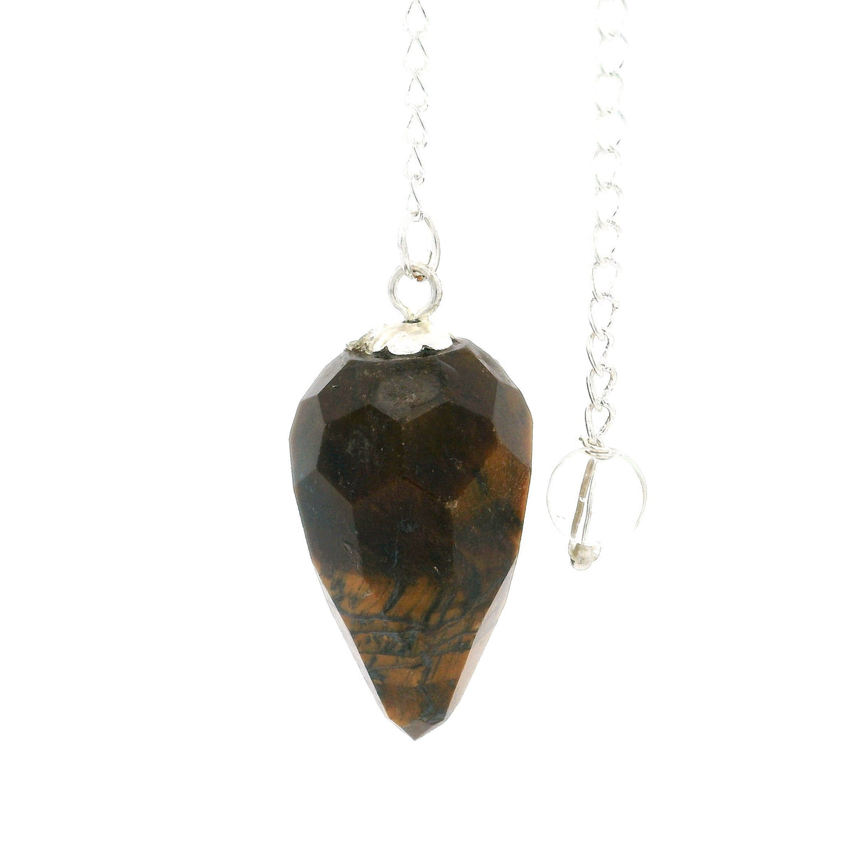 Yellow Tiger's Eye Faceted Droplet Gemstone Pendulum
