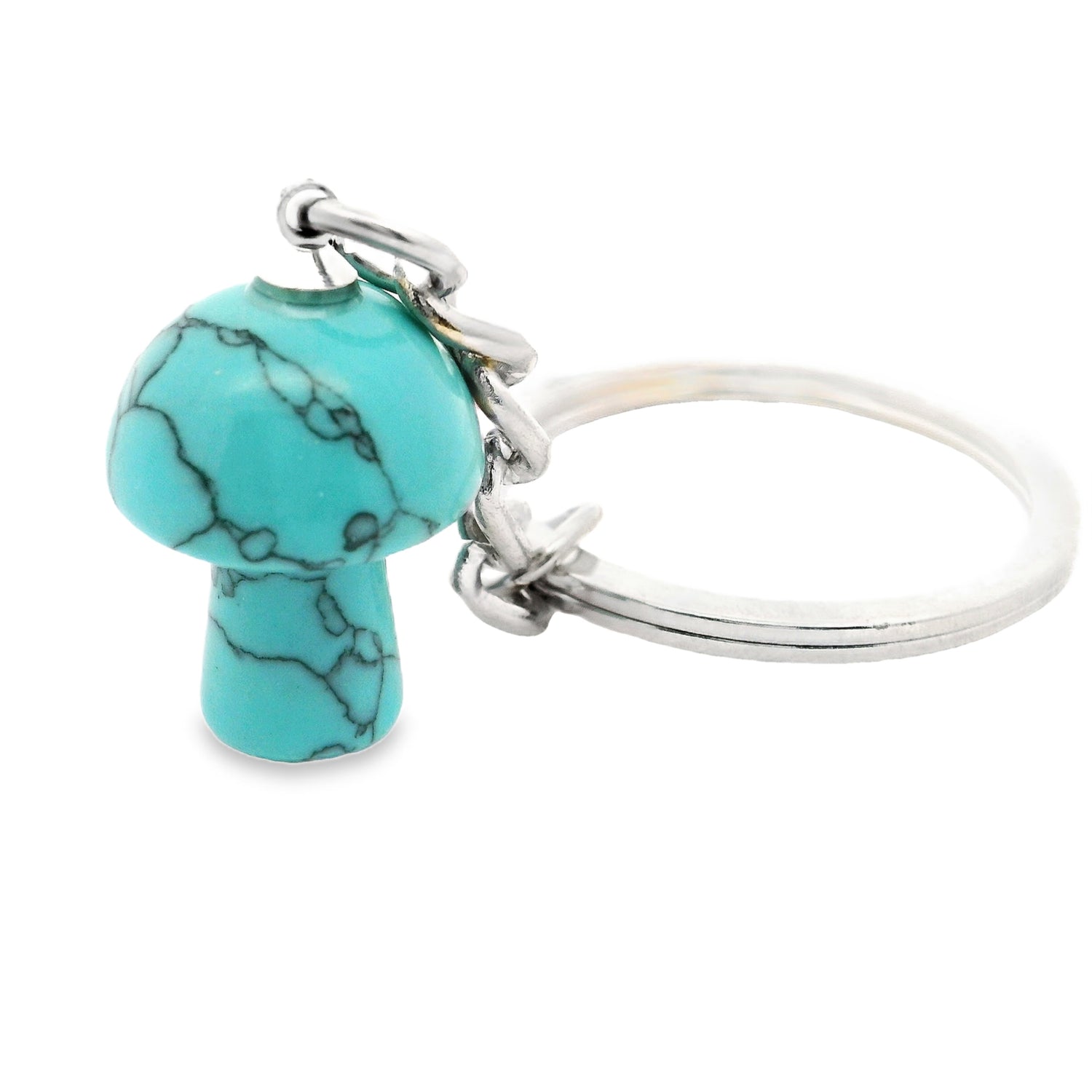 Turquoise Howlite Mushroom Keychain