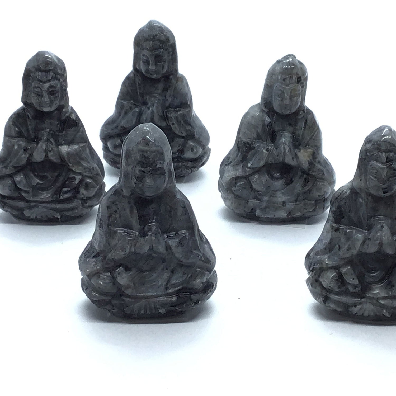Larvikite Kwan Yin Carving