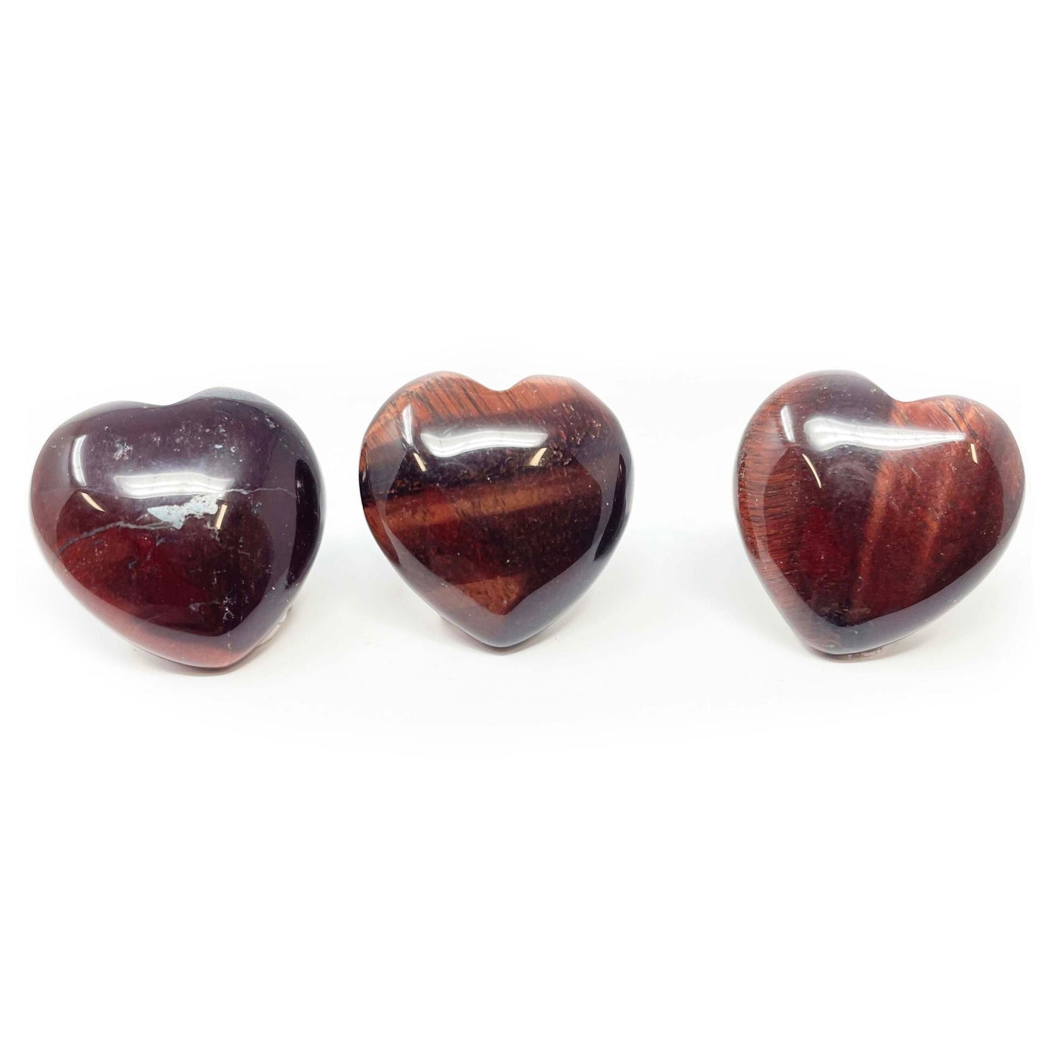 Red Tigers Eye Heart 25mm (Singles)