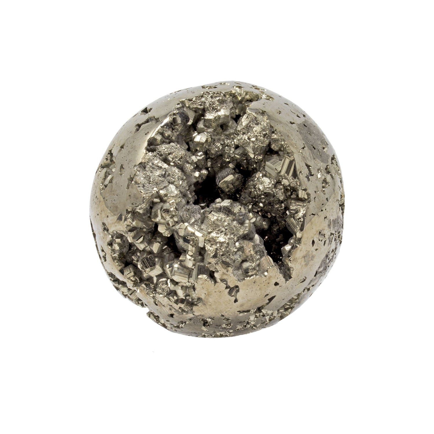 Peruvian Pyrite Sphere on Lucite Ring Stand