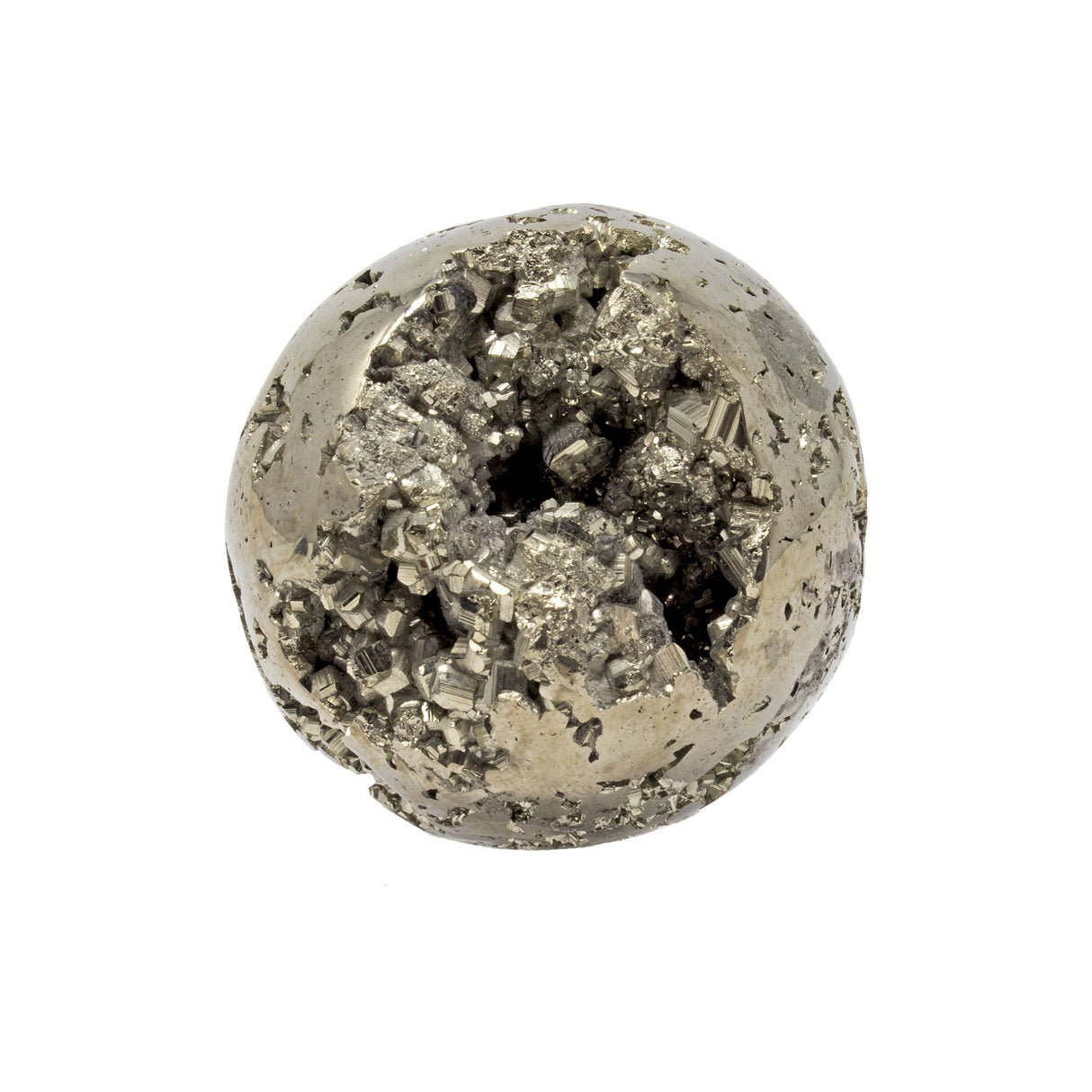Peruvian Pyrite Sphere on Lucite Ring Stand