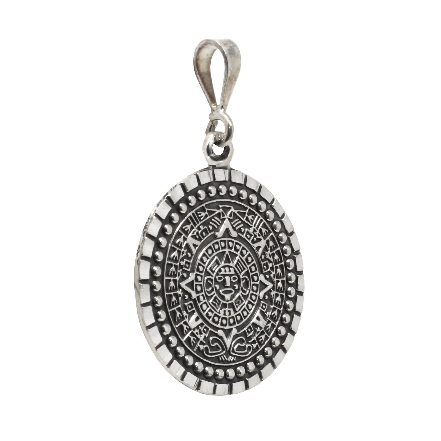 Sterling Silver Pendant - Mayan Inspired Coins