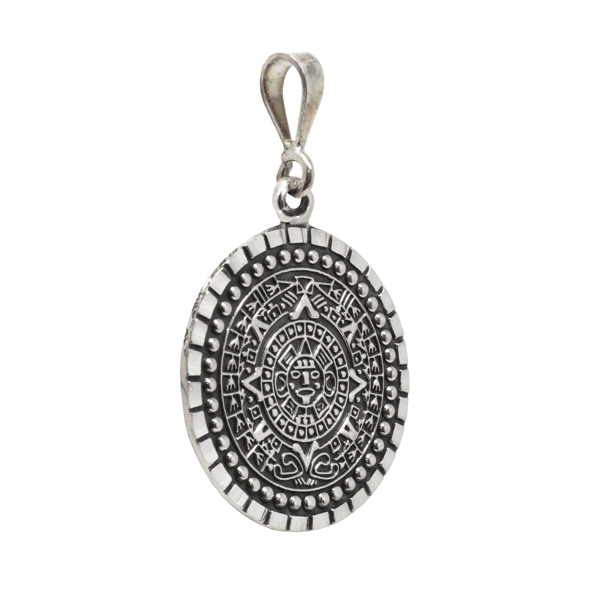 Sterling Silver Pendant - Mayan Inspired Coins