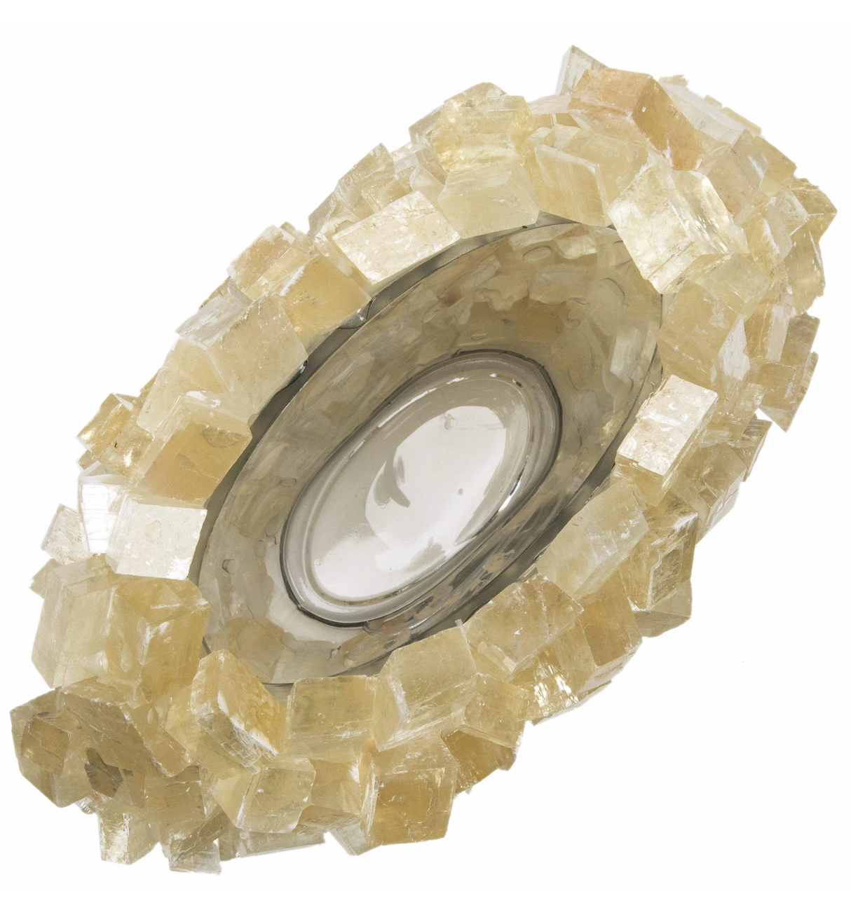 Calcite Cube Crystal Gemstone Vase - Oval