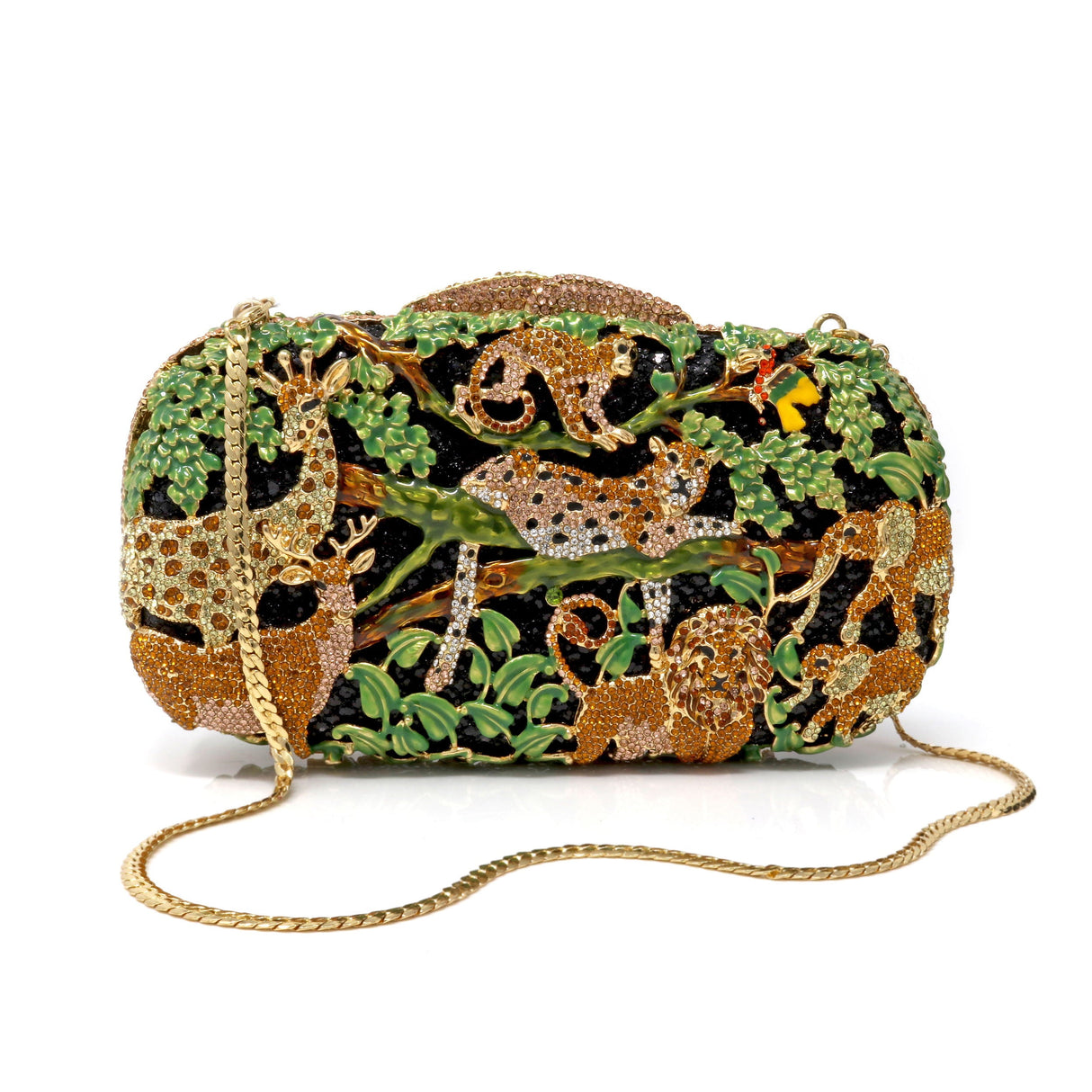 Safari Jungle Crystal Purse with Chain