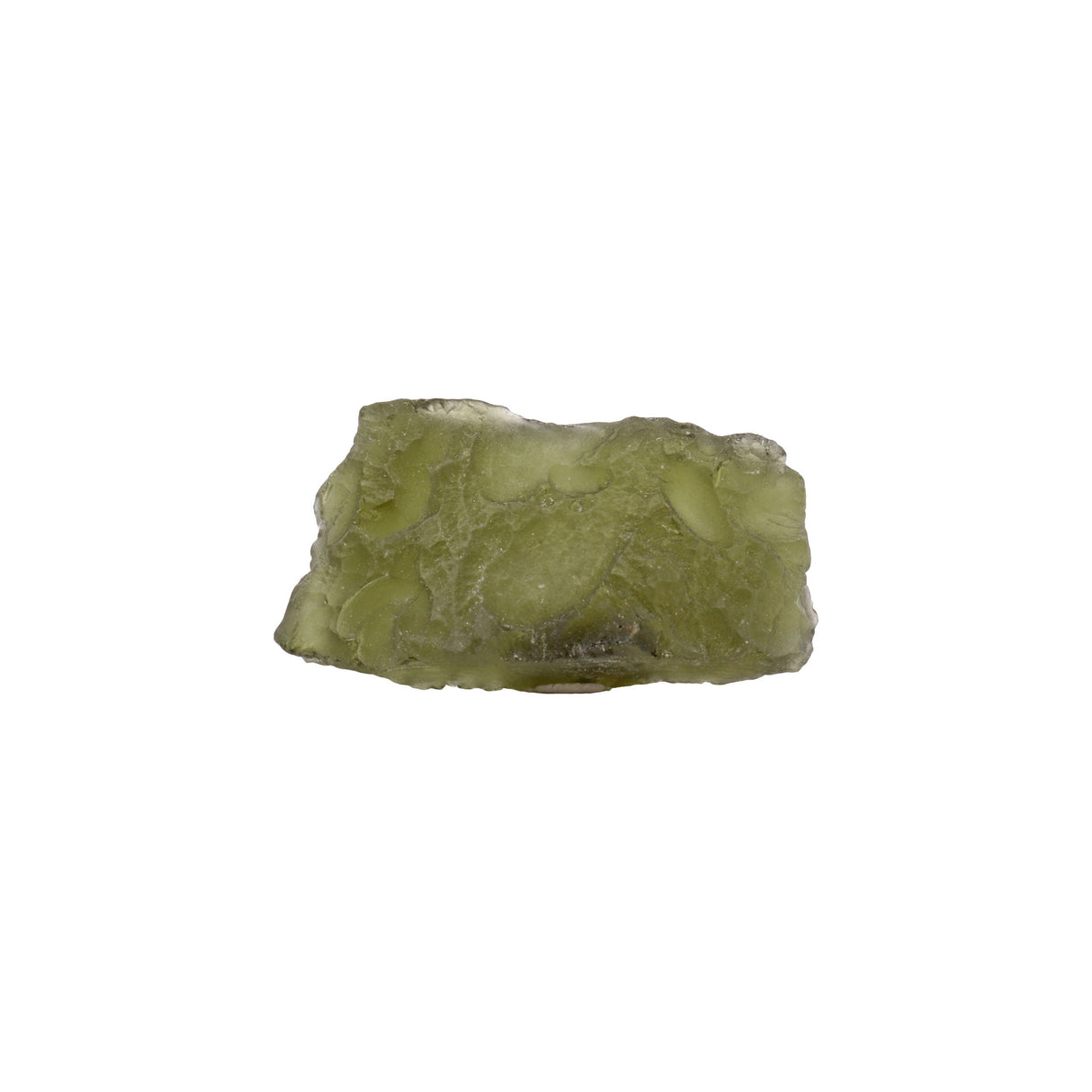Moldavite Tektite Raw Nugget -Flat Rectangle in Gel Case