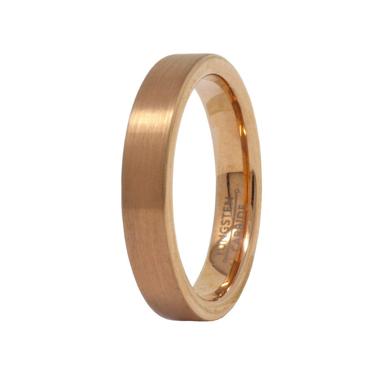 4mm Tungsten Ring with Rose Gold Brushed Plated