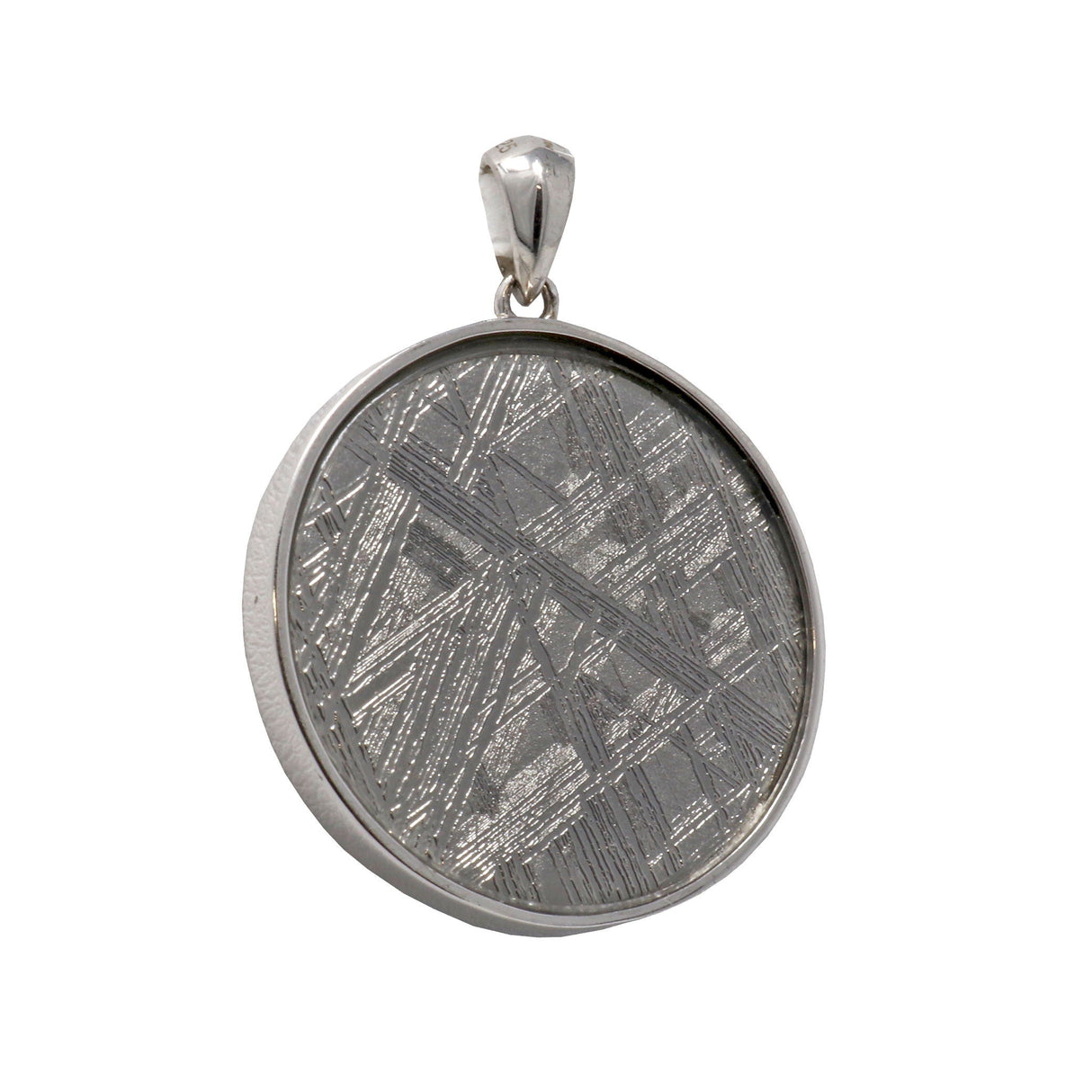 Muonionalusta Meteorite Pendant - Circle with Flower of Life - Sacred Geometry