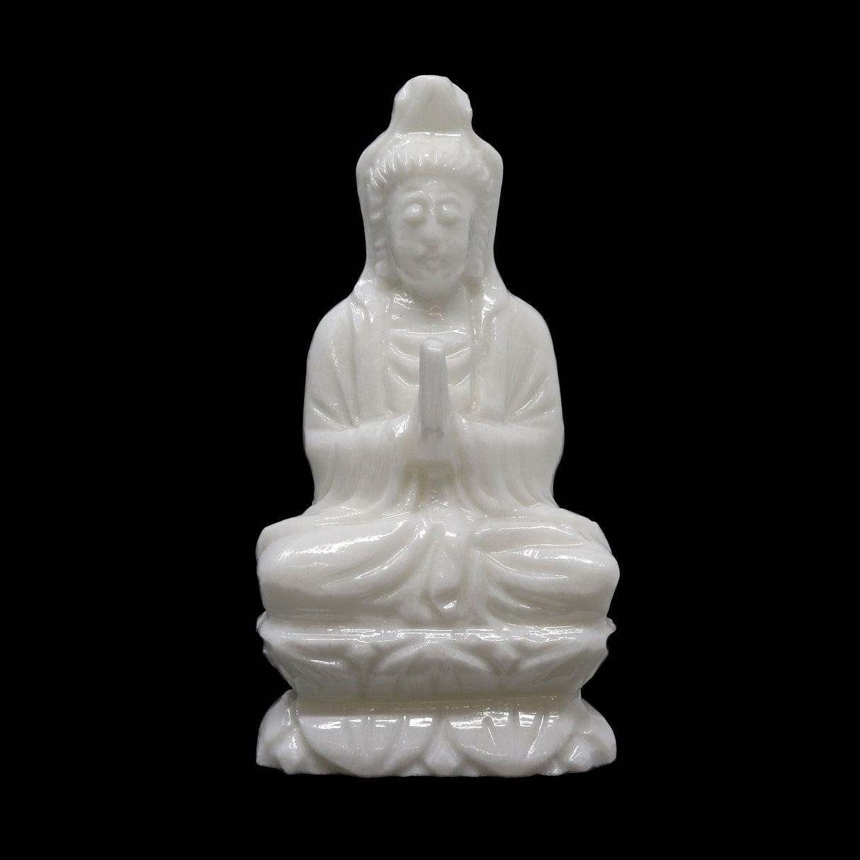Kwan Yin Of Crystalized Marble - Sitting 6"