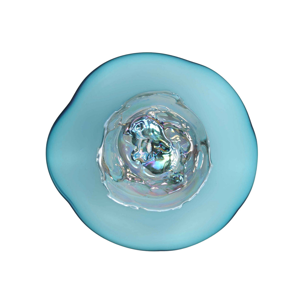 Wall Plate Small - Aqua Blue Iridescent