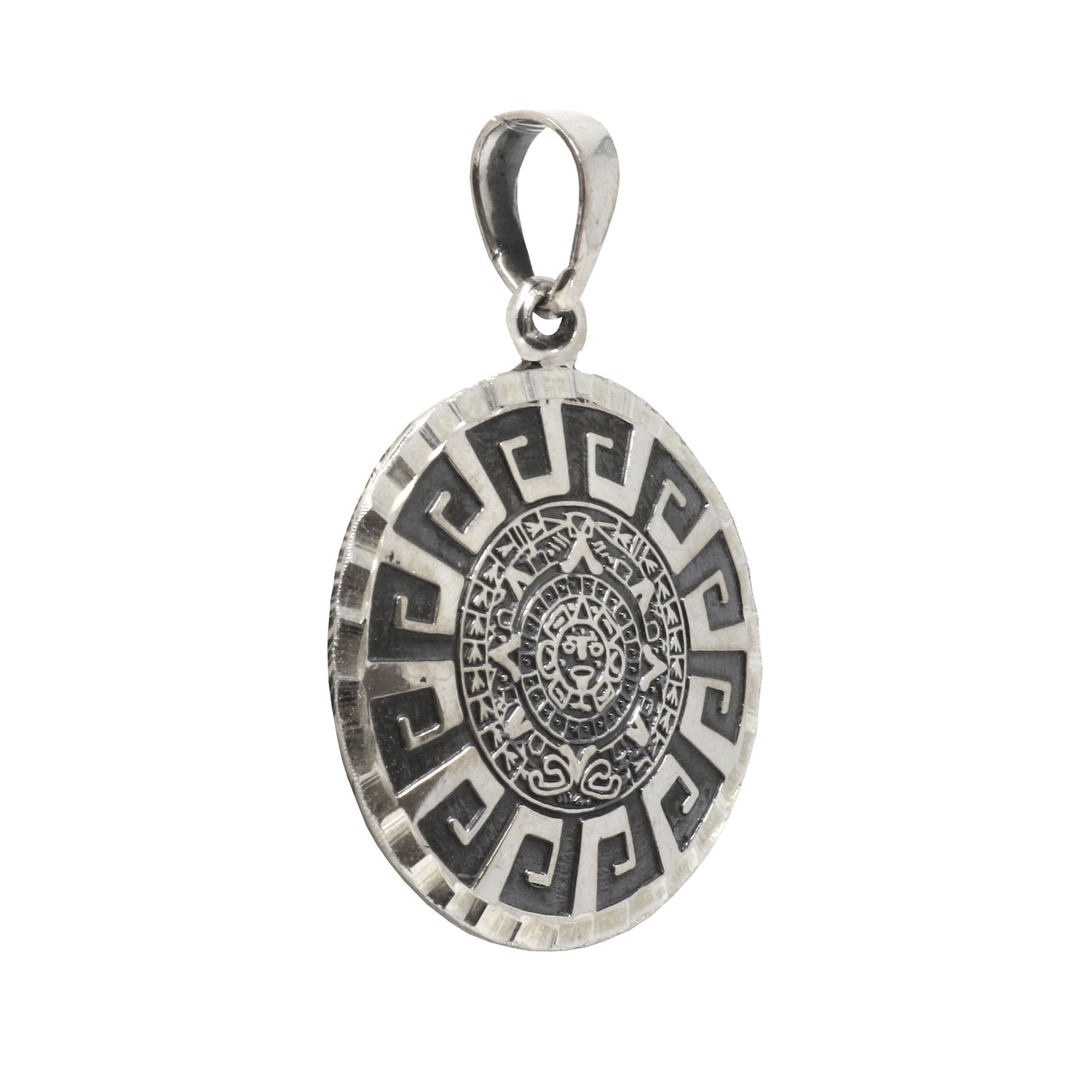 Sterling Silver Pendant - Mayan Inspired Coins