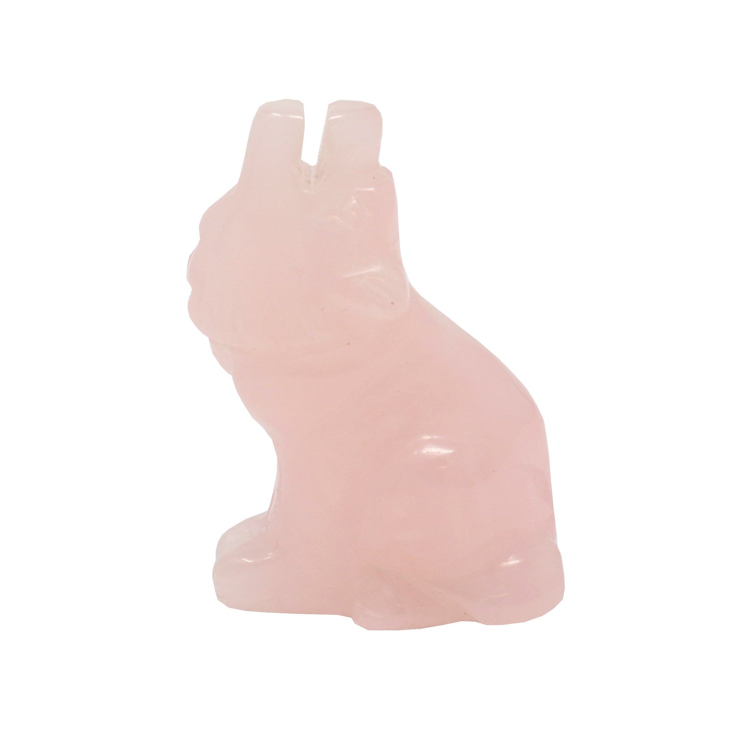 Rose Quartz Carved Wolf