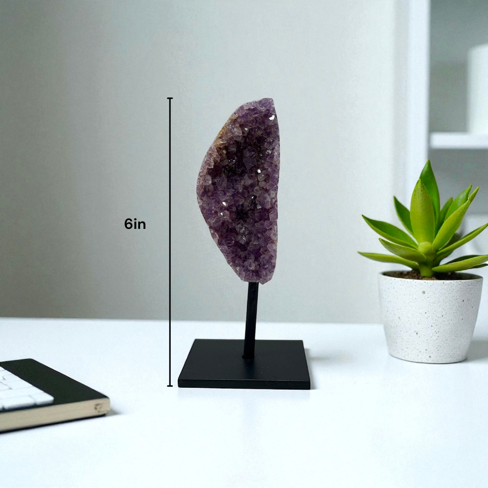 Amethyst Druze Polished Freeform Mini on Pin Stand - Medium