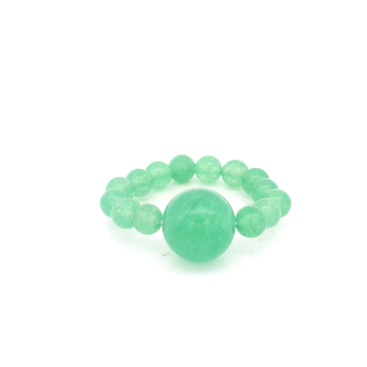 4.5mm Gemstone Beaded Ring with 10mm Round Focal