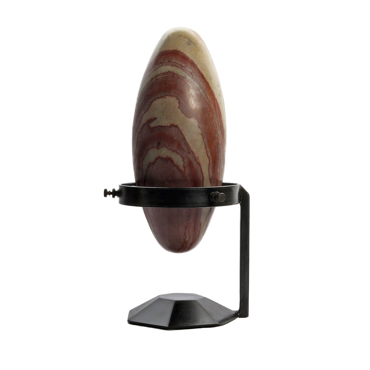 Shiva Lingam Stone on Custom Metal Stand