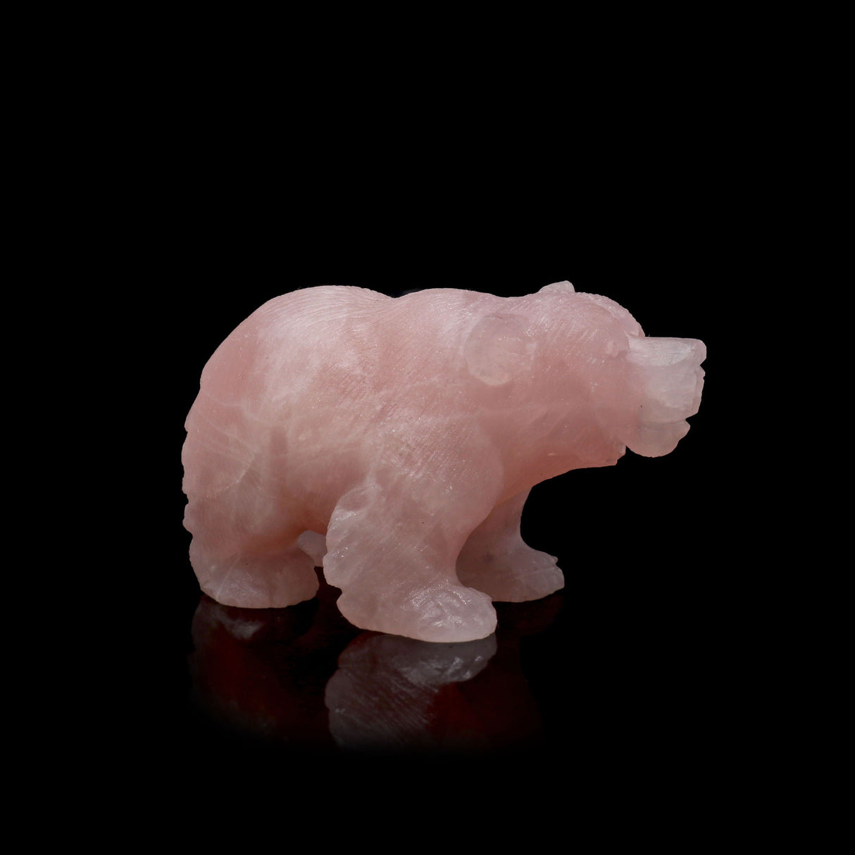 Rose Quartz Carving - Bear Matte Finish