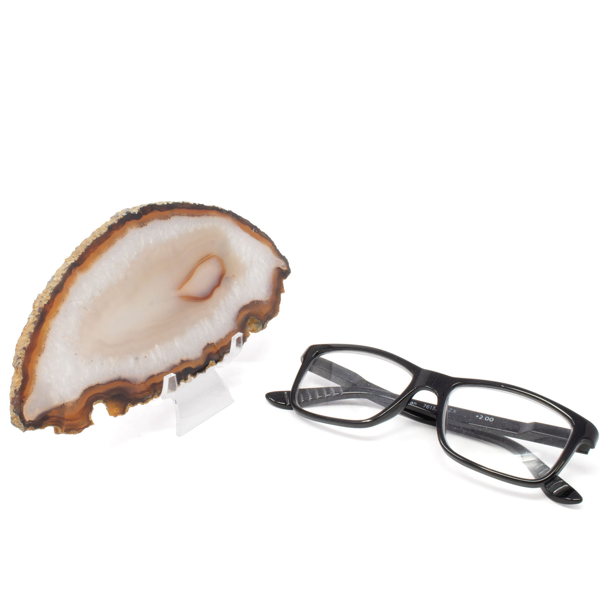 Agate Slice On Lucite Stand