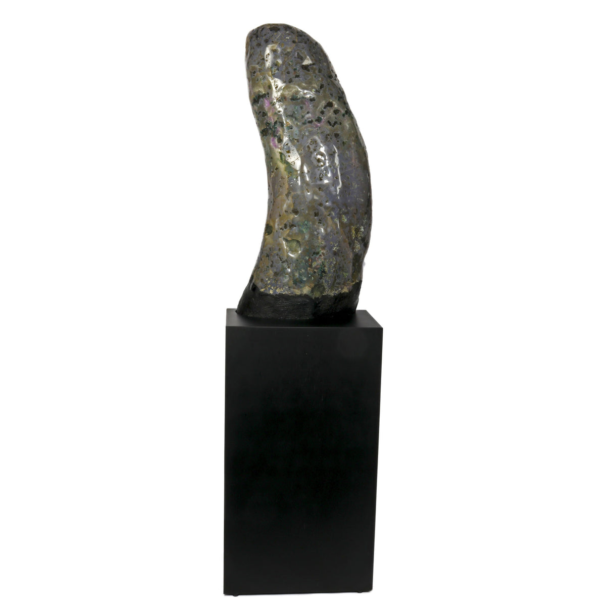 Amethyst Cathedral on Cut-out Pedestal - Fully Polished Agate Back with Curve to the Right