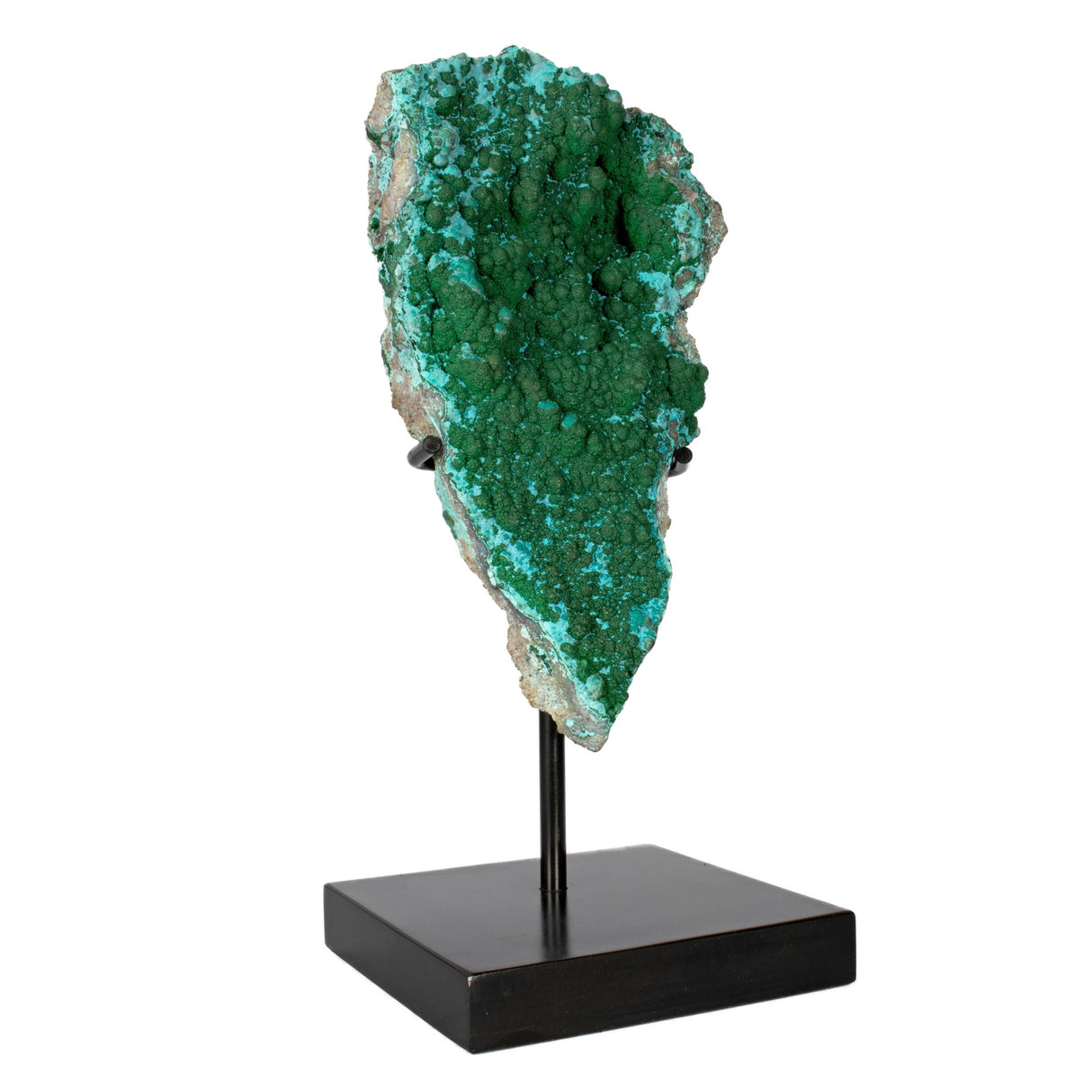 Chrysocolla Malachite Druze Specimen on Custom Stand