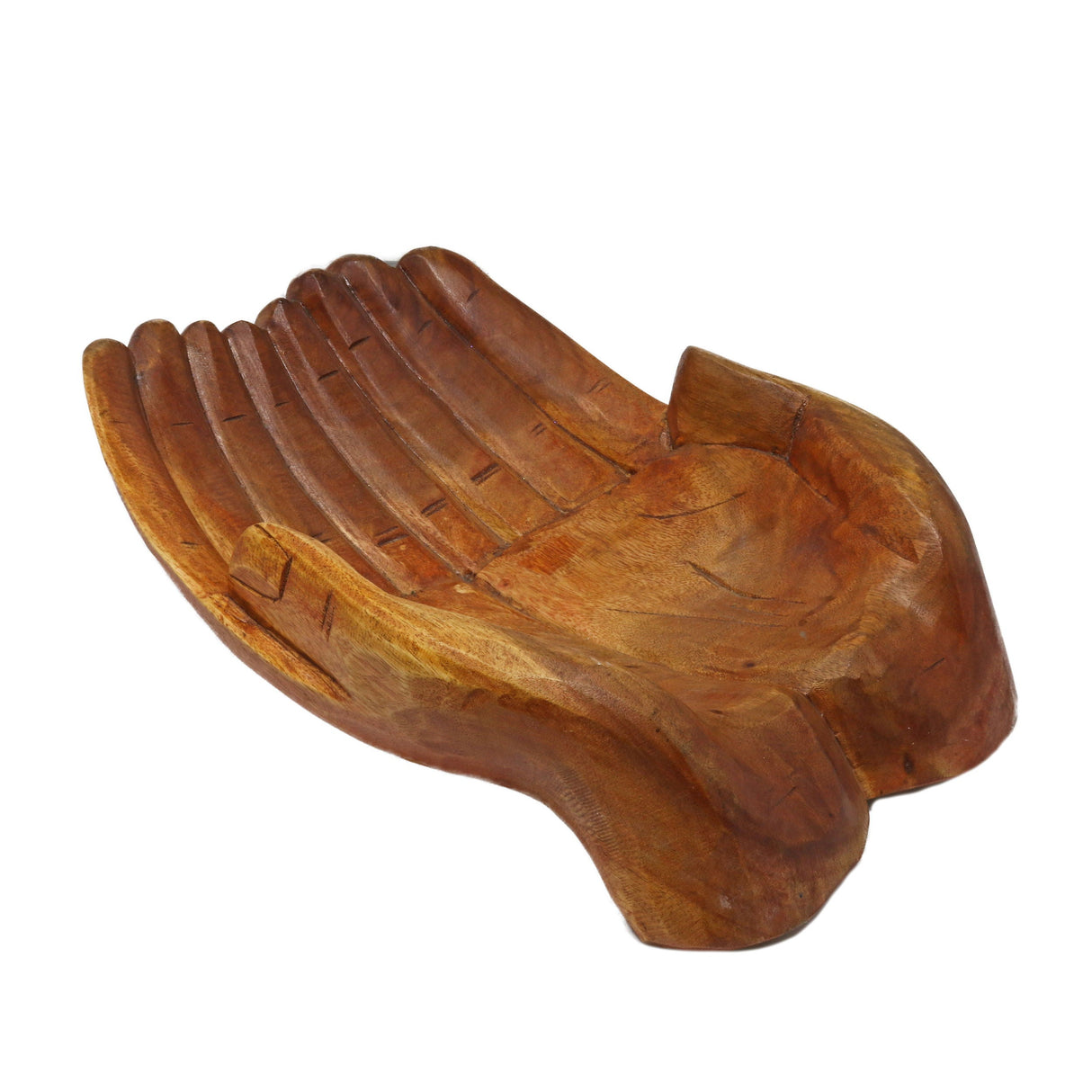 Large Wooden Hands Bowl