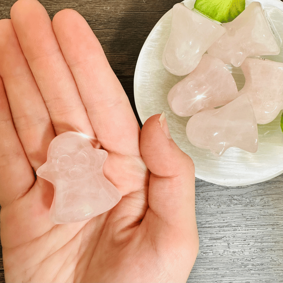 Rose Quartz Ghost Carving (Singles)