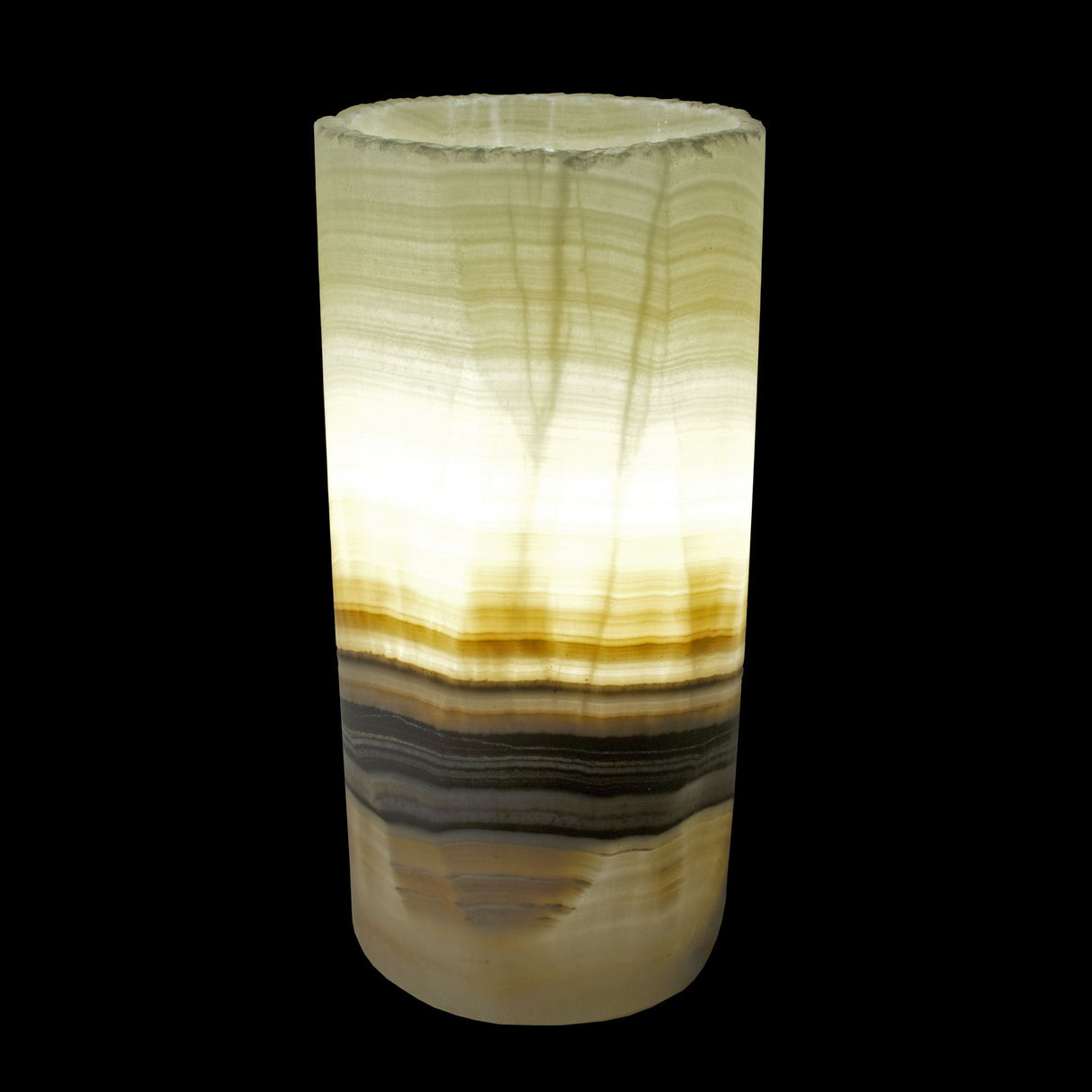White Cylinder Onyx Luminary