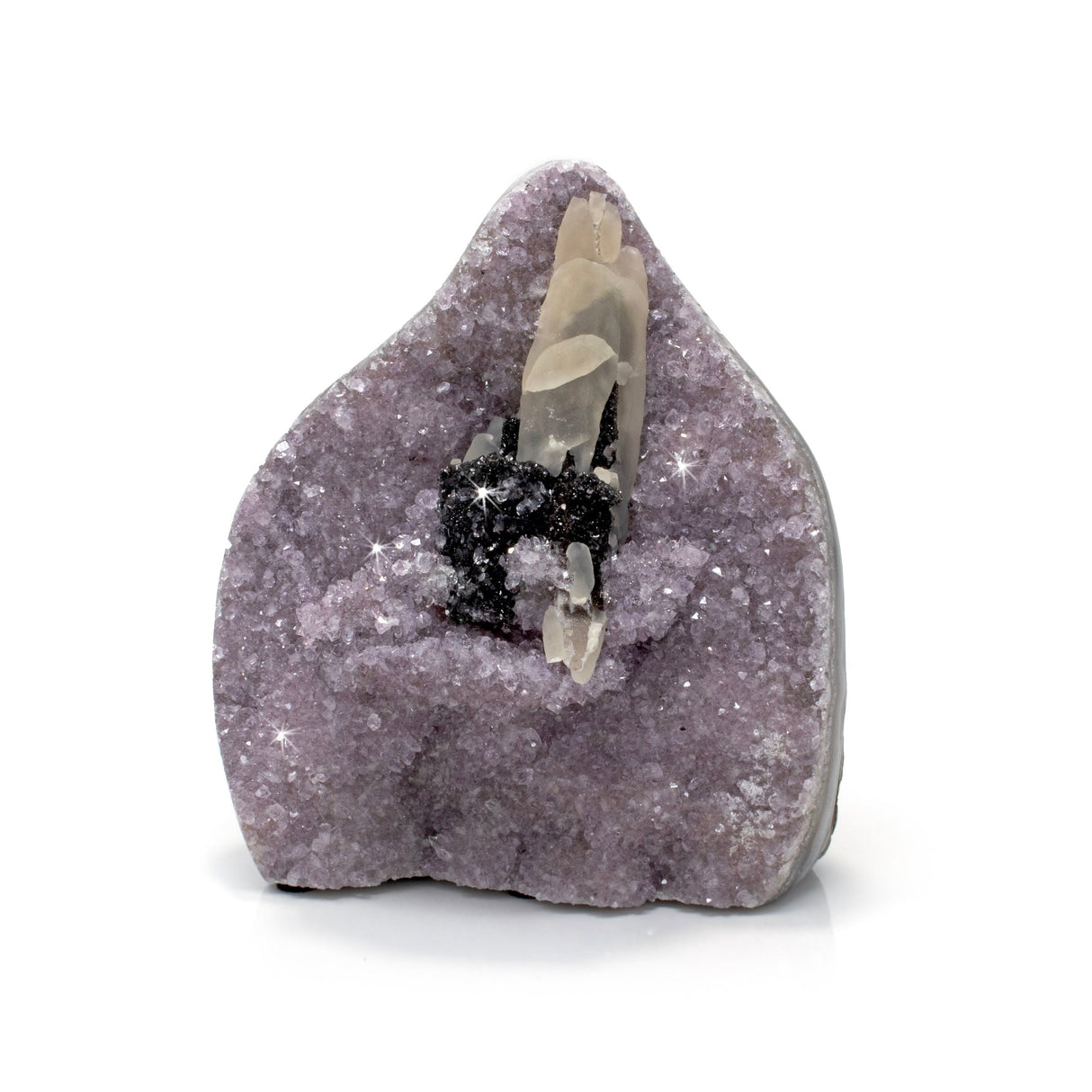 Amethyst Druze Geode Cut Base