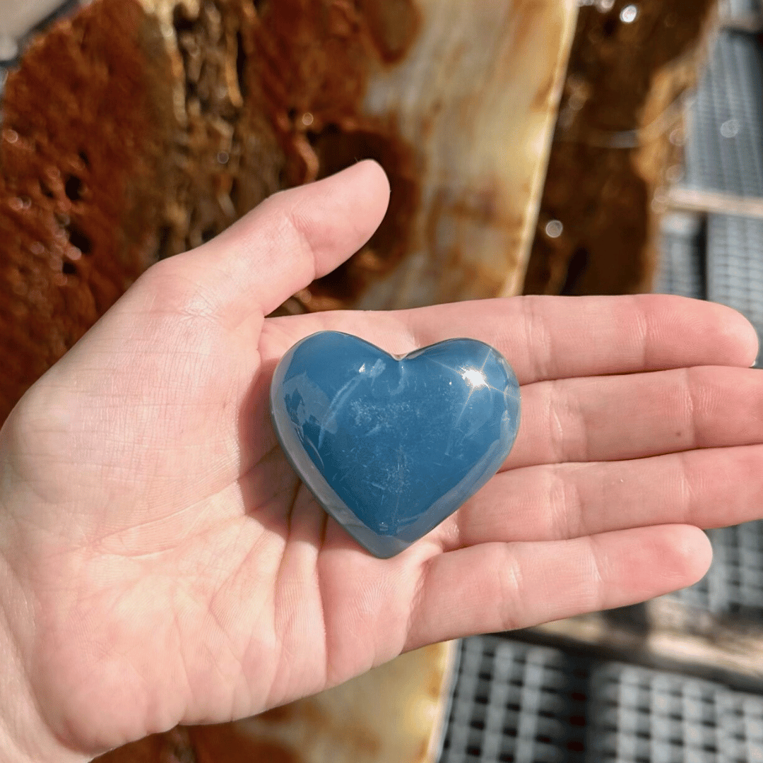Argentinian Blue Calcite Heart