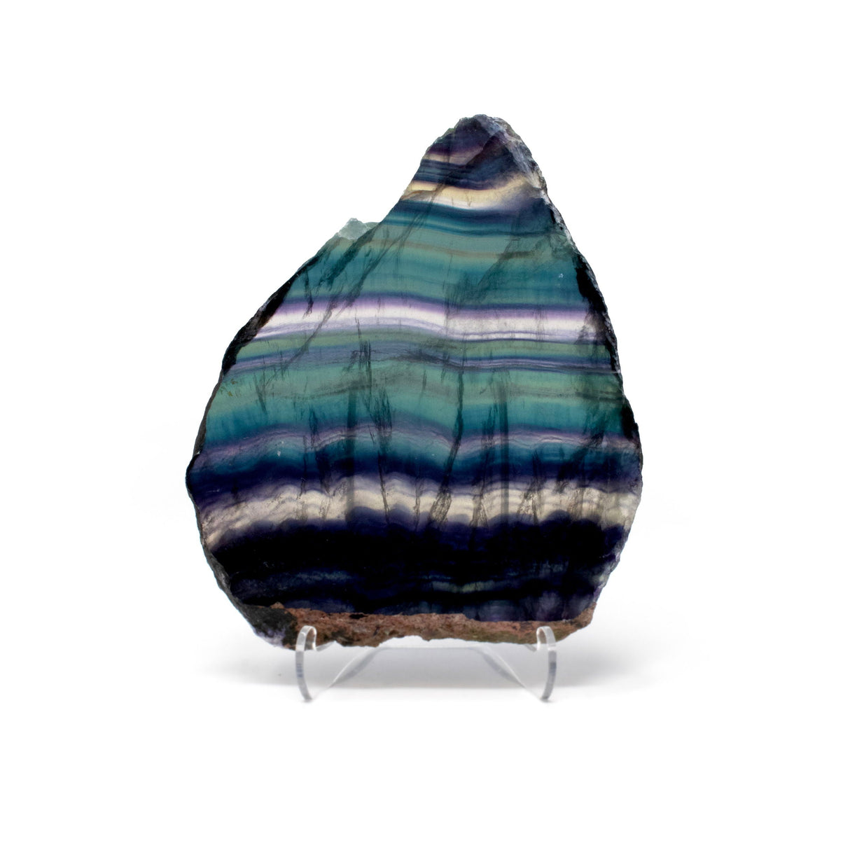 Rainbow Fluorite Slice AA Grade with Lucite Stand