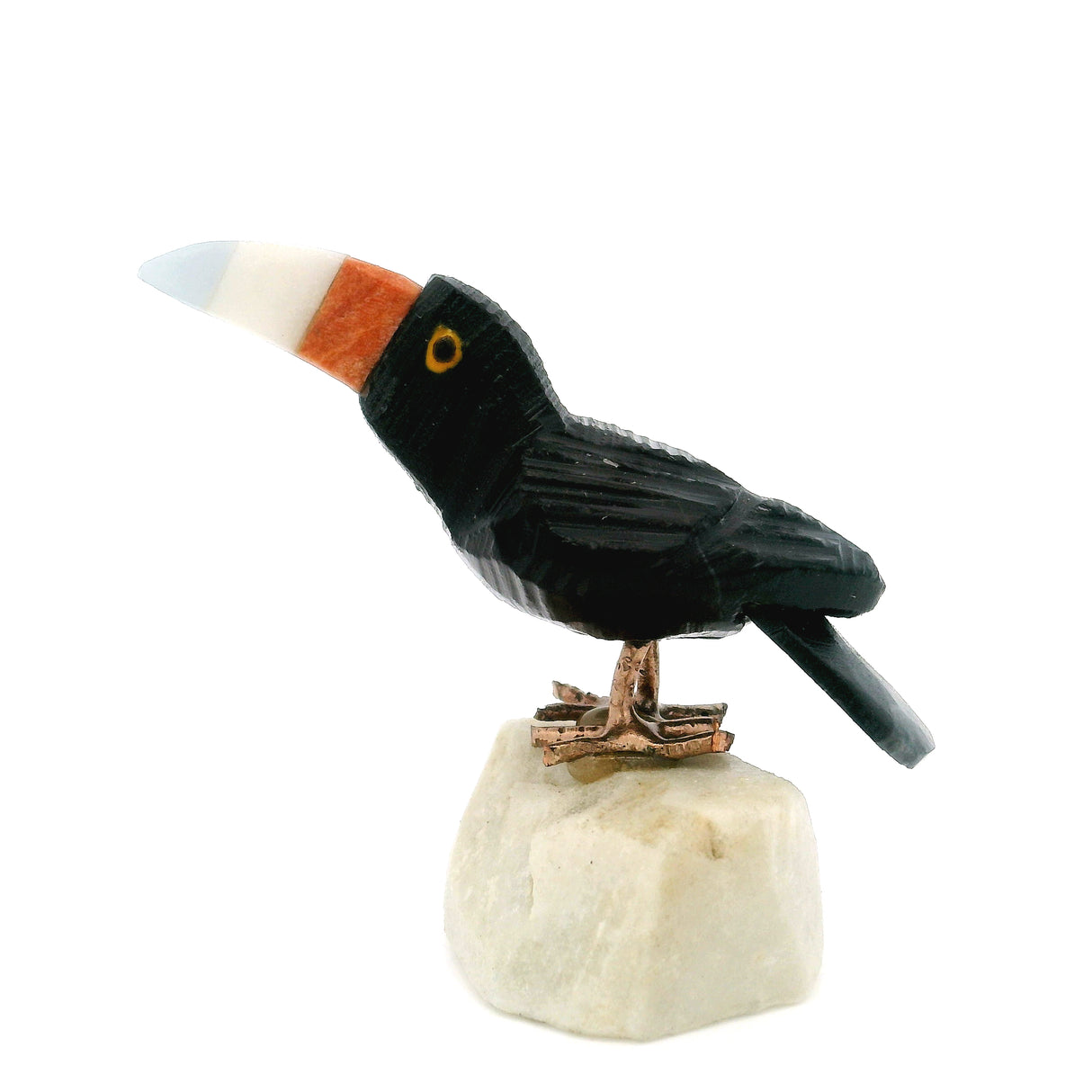 Black Marble Mini Bird Carving - Tucan