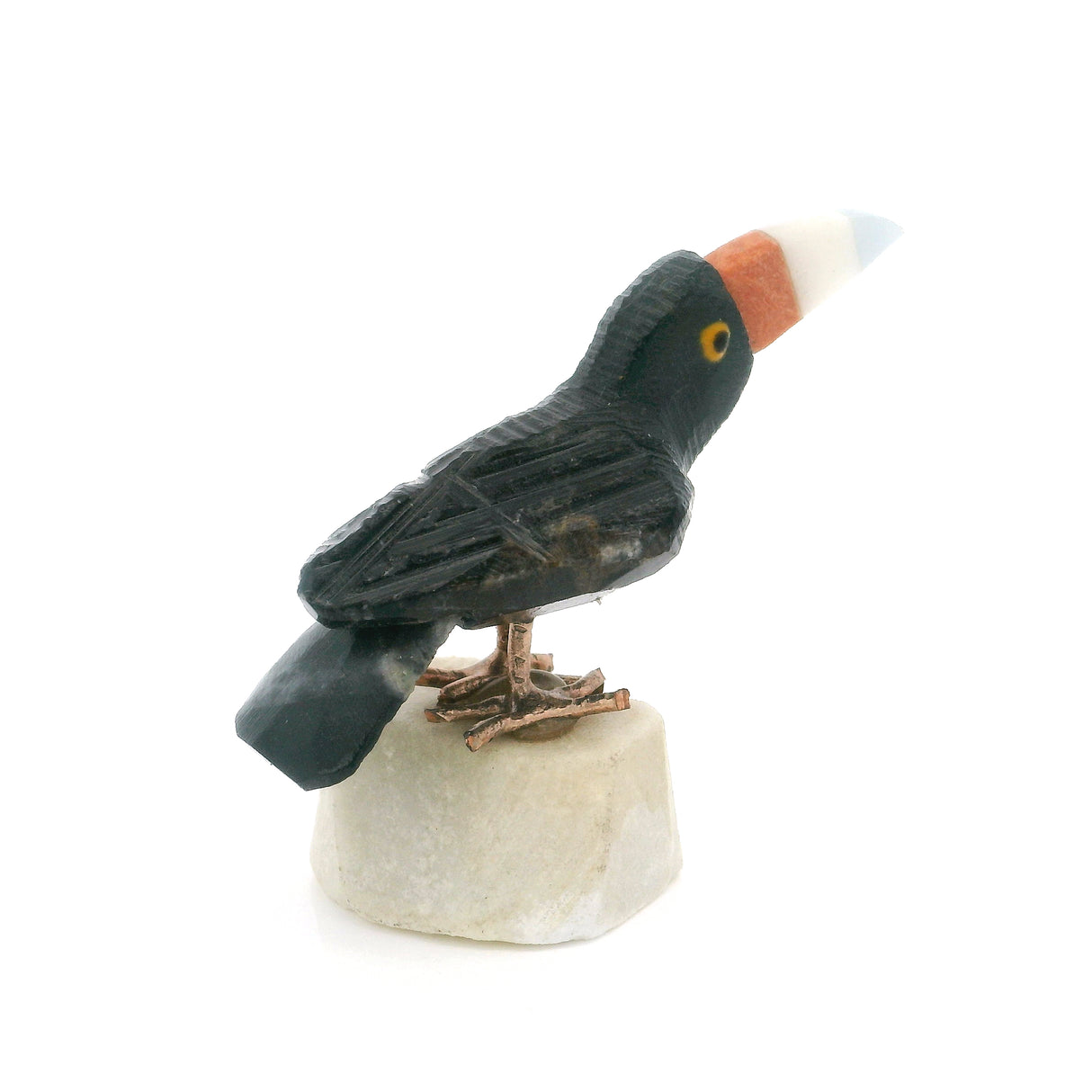 Black Marble Mini Bird Carving - Tucan
