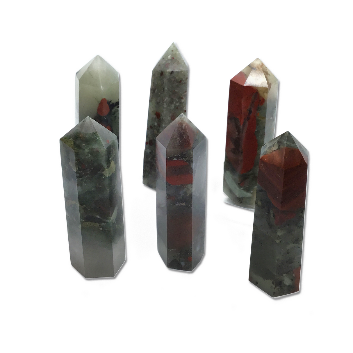 Seftonite Bloodstone Point - Cut & Polished - 3 Inches Tall - Sold In Singles