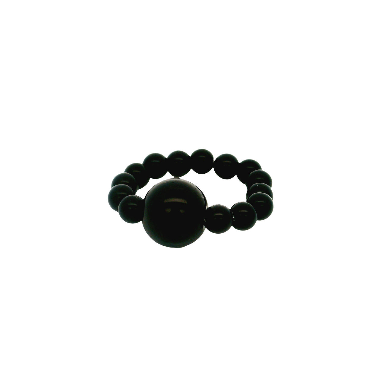 4.5mm Gemstone Beaded Ring with 10mm Round Focal