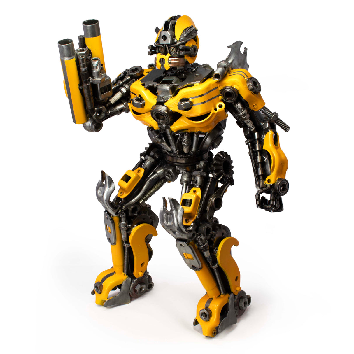 Bumblebee-Inspired Recycled Metal Sculpture 22"